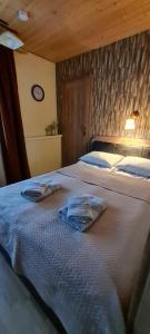 Postel nebo postele na pokoji v ubytování Apartamentai pas Danutę
