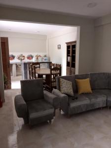 a living room with a couch and chairs and a table at Cómo en casa in Tarija