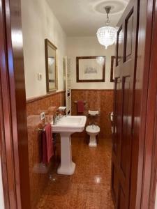 ein Bad mit einem Waschbecken und einem WC in der Unterkunft il loggiato 1 in Castelfranco Veneto