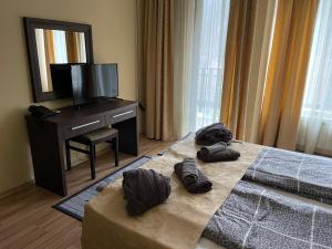 una habitación de hotel con una cama y un televisor en Мия 2 Спа хотел Свети Спас, en Velingrad