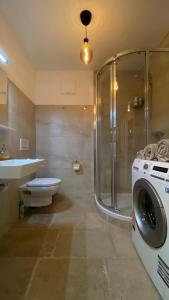 ザンクト・ファイト・イム・ポンガウにあるHappy Amadeiのバスルーム(シャワー、洗濯機付)