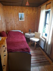una camera con letto, tavolo e sedia di Apartman Ruzica a Krapinske Toplice