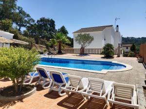 The swimming pool at or close to Bright Villa in Vidreres with Private Pool and Jacuzzi