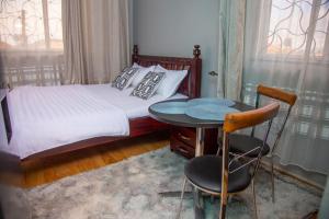 Ένα ή περισσότερα κρεβάτια σε δωμάτιο στο Unia fancy flats studio Apartment one