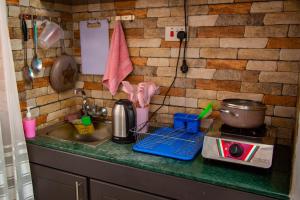 Een keuken of kitchenette bij Unia fancy flats studio Apartment one