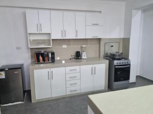 Kuchyň nebo kuchyňský kout v ubytování Hotel-Apartment INKASABIOS