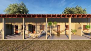 un rendering di un edificio con un portico di Villa Encantos do Paraíso 50mts da lagoa a Jijoca de Jericoacoara
