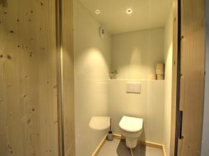 une salle de bain avec toilettes et douche dans l'établissement Chalet Neuf à Morzine : 4 pers, 75m², Terrasse, Proche Centre, Wifi, Parking - FR-1-524-113, à Morzine 14 autres photos