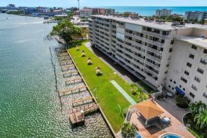 an aerial view of a building next to the water at Gulf Escape in Clearwater Beach