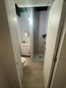 een badkamer met een toilet en een wastafel bij La Faraona in Jerez de la Frontera