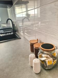 Kuchyň nebo kuchyňský kout v ubytování Apartament Za Potokiem