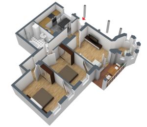 Grundriss eines Hauses in der Unterkunft Ferienwohnung Alpenrose in Pfronten