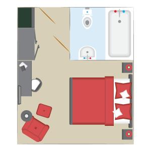 Plán poschodí v ubytovaní Classic Rooms by Crystal