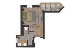 plan piętra małego domu w obiekcie Vital Sporthotel Kristall w mieście Finkenberg