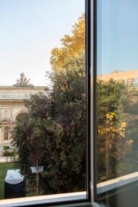 an open window with a view of a tree at A un passo dal Colosseo in Rome