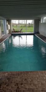een zwembad in een huis met blauw water bij Dreve14 in Staden