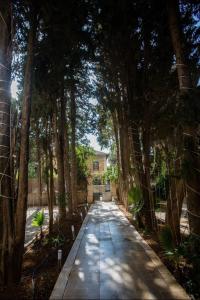 a walkway in front of a house with trees at Jerusalem Boutique Hotel in Jerusalem
