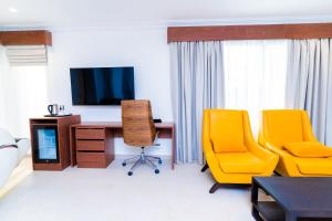 Terraform Hotelにあるテレビまたはエンターテインメントセンター