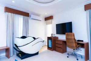 Terraform Hotelにあるテレビまたはエンターテインメントセンター