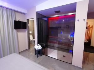 Hotel XBusiness的电视和/或娱乐中心