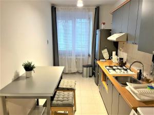 a kitchen with a sink and a counter top at Apartment Helen - Old Town, AC in Bratislava