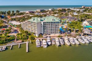 an aerial view of a marina with boats docked at Harbourside 7718- Premier in Clearwater Beach