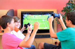 a group of children playing a video game at H10 Suites Lanzarote Gardens in Costa Teguise