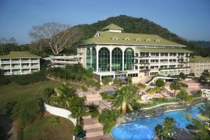 an aerial view of a resort with a swimming pool at Gamboa Rainforest Reserve in Gamboa