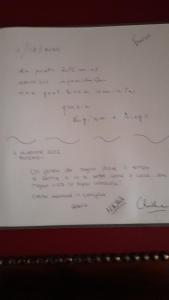 a white piece of paper with handwriting on it at Tenuta degli Angeli Rossi in Asti