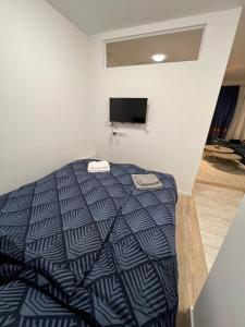 een slaapkamer met een bed en een tv aan de muur bij Apartment Bjelasnica Mara in Bjelašnica