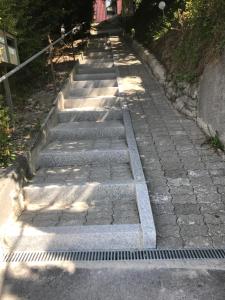 una serie di gradini in pietra sul lato di una strada di Private room for long term rent 1000-1200CHF per month a Bolligen