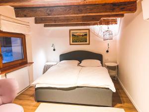 a bedroom with a large bed in a room at Holy View Apartment in Bolzano