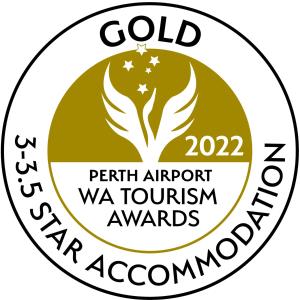 a logo for the forth airport wa tourism awards at Broadwater Resort in Busselton