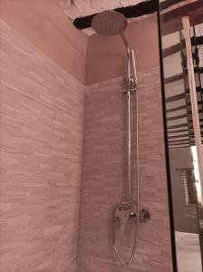 una doccia in un bagno con una porta in vetro di Alojamientos molino de revolcadores a Cañada de la Cruz Altre 43 foto