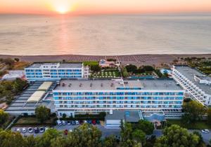 an aerial view of a hotel and the ocean at Blue Sea Beach Resort in Faliraki