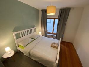 メラーノにあるCentro Storico di Meranoのベッドルーム(大型ベッド1台、窓付)