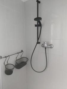 - Baño con ducha y 2 cestas en Appartamento indipendente, en San Pietro Vernotico