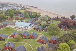 an aerial view of a village next to a beach at Kingsdown Chalet No.5 in Kingsdown