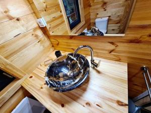 Kuchyň nebo kuchyňský kout v ubytování Gîte le Chalet Aura & jacuzzi