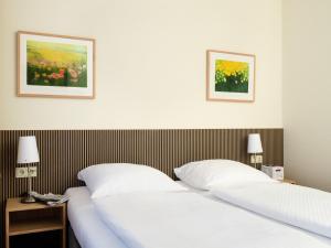 Postel nebo postele na pokoji v ubytování Hotel Aigner