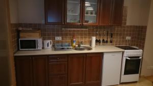 Kuchyňa alebo kuchynka v ubytovaní Réka Apartman