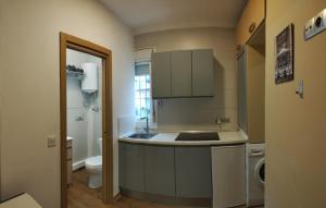 a small kitchen with a sink and a washing machine at New Apartment & Parking Alcazaba in Málaga