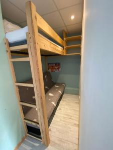 a bunk bed room with a bunk bed in a room at Appartement 5 Personnes au pied des pistes - WIFI - in Chamrousse