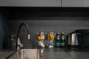 Kuchnia lub aneks kuchenny w obiekcie Apartament NEGRO Gliwice - nowe osiedle, klimatyzacja, parking