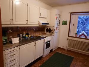Kuchyň nebo kuchyňský kout v ubytování Lapland Snow Cabin