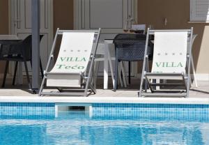 Bazén v ubytovaní Villa Tećo - Moderne Apartments mit Pool und Meerblick alebo v jeho blízkosti