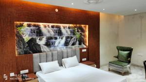 A seating area at RBS Hotel & Restaurant 5 mint walking distance from Ram Janam Bhumi