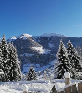 Vista generica sulle montagne o vista sulle montagne dall'interno della casa vacanze