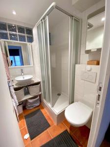 a bathroom with a shower and a toilet and a sink at L'appartement Vaugirard in Paris