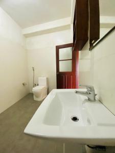 a bathroom with a sink and a toilet at Nature Walk Resort in Kandy